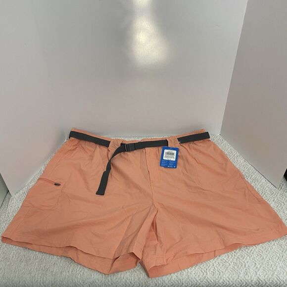 Columbia Women 3X Sandy River Omni-Shade Cargo Shorts Coral/Salmon NWT - Picture 1 of 8